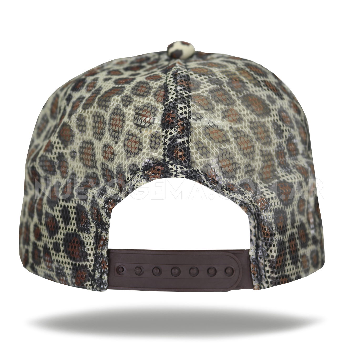 Gorra trucker de adulto en animal print con frente blanco