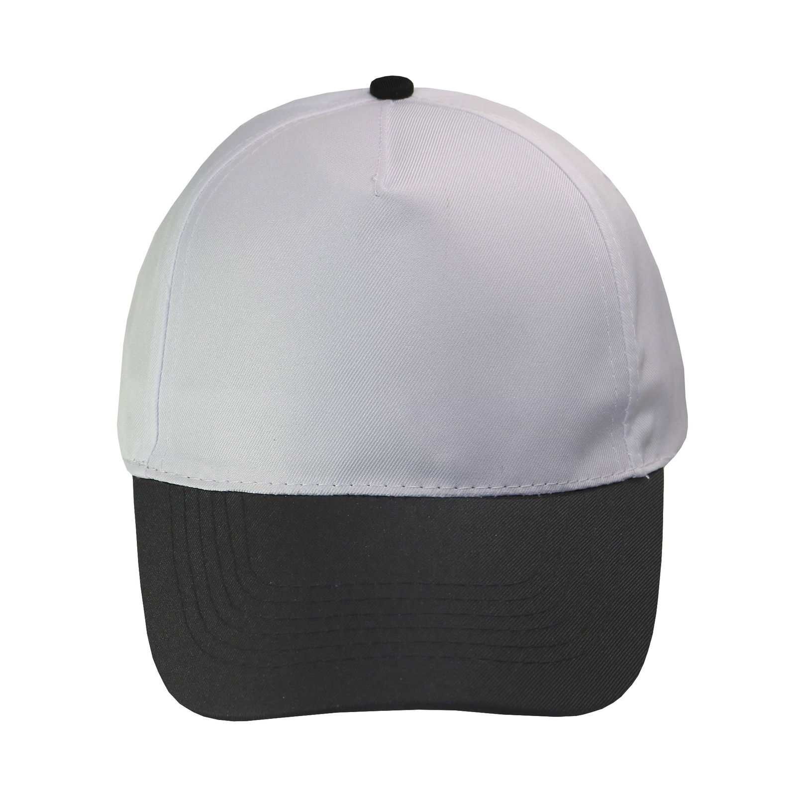 Gorra 5 gajos visera curva copa blanca visera negra