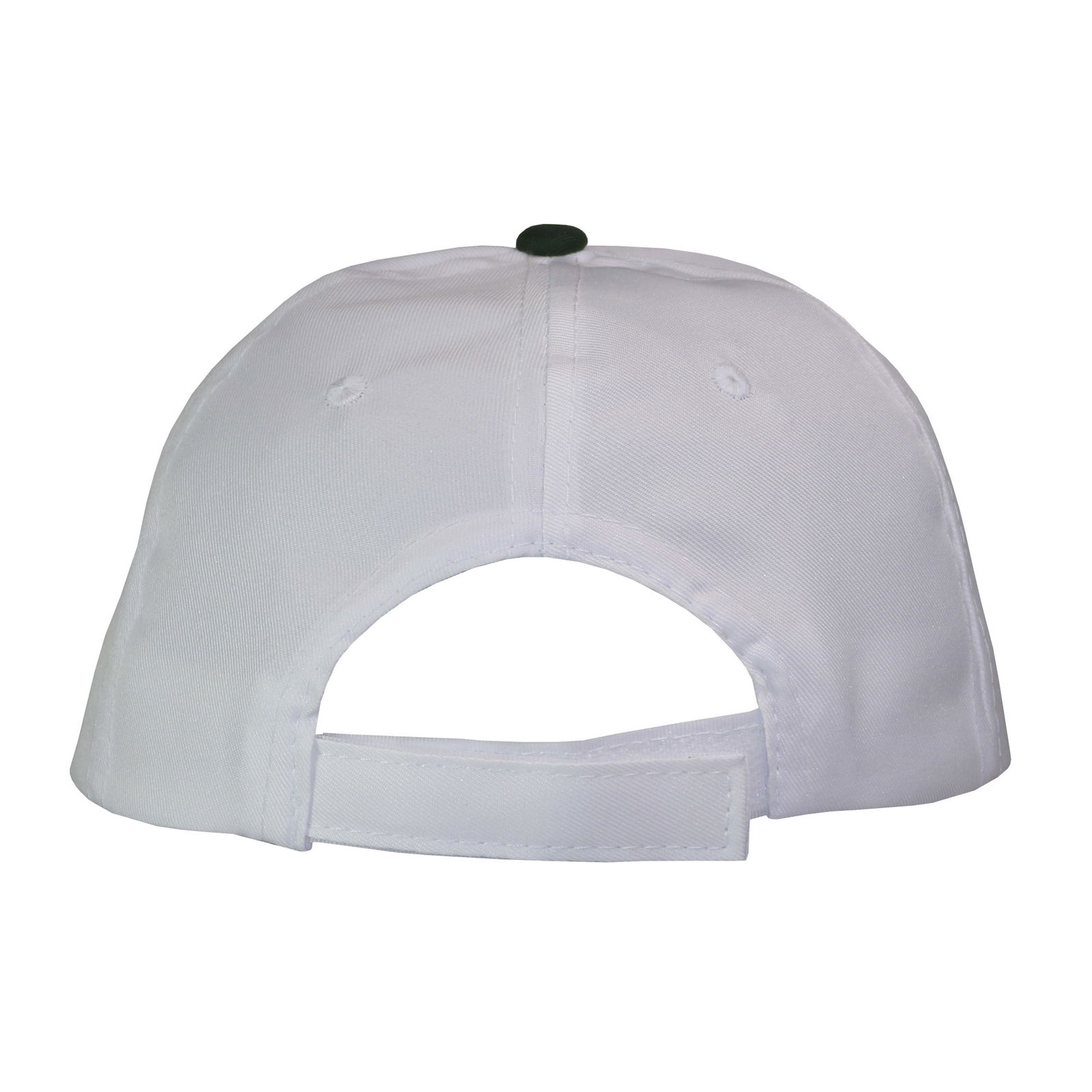 Gorra 5 gajos visera curva copa blanca visera verde botella