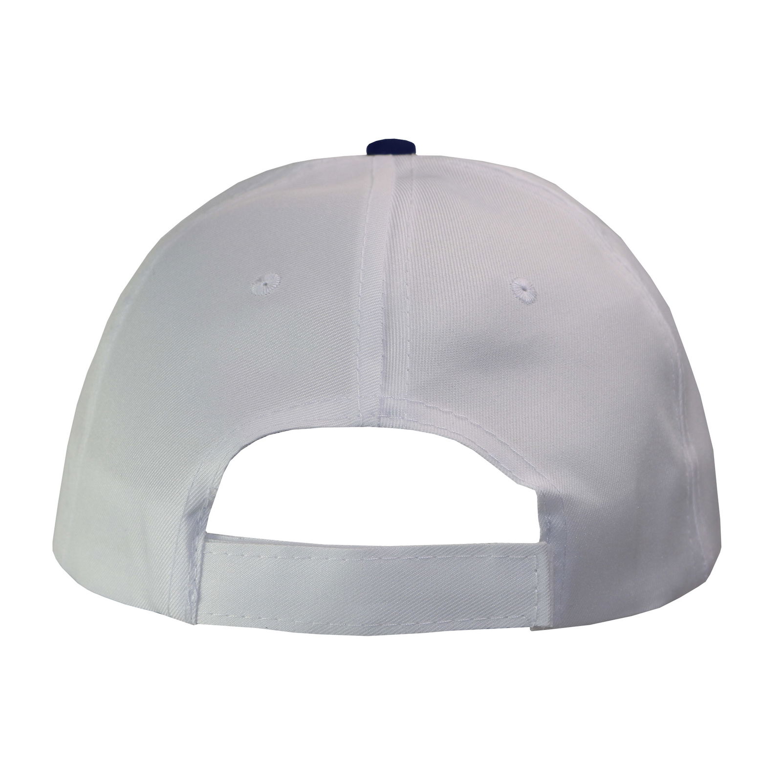 Gorra 5 gajos visera curva copa blanca visera azul marino