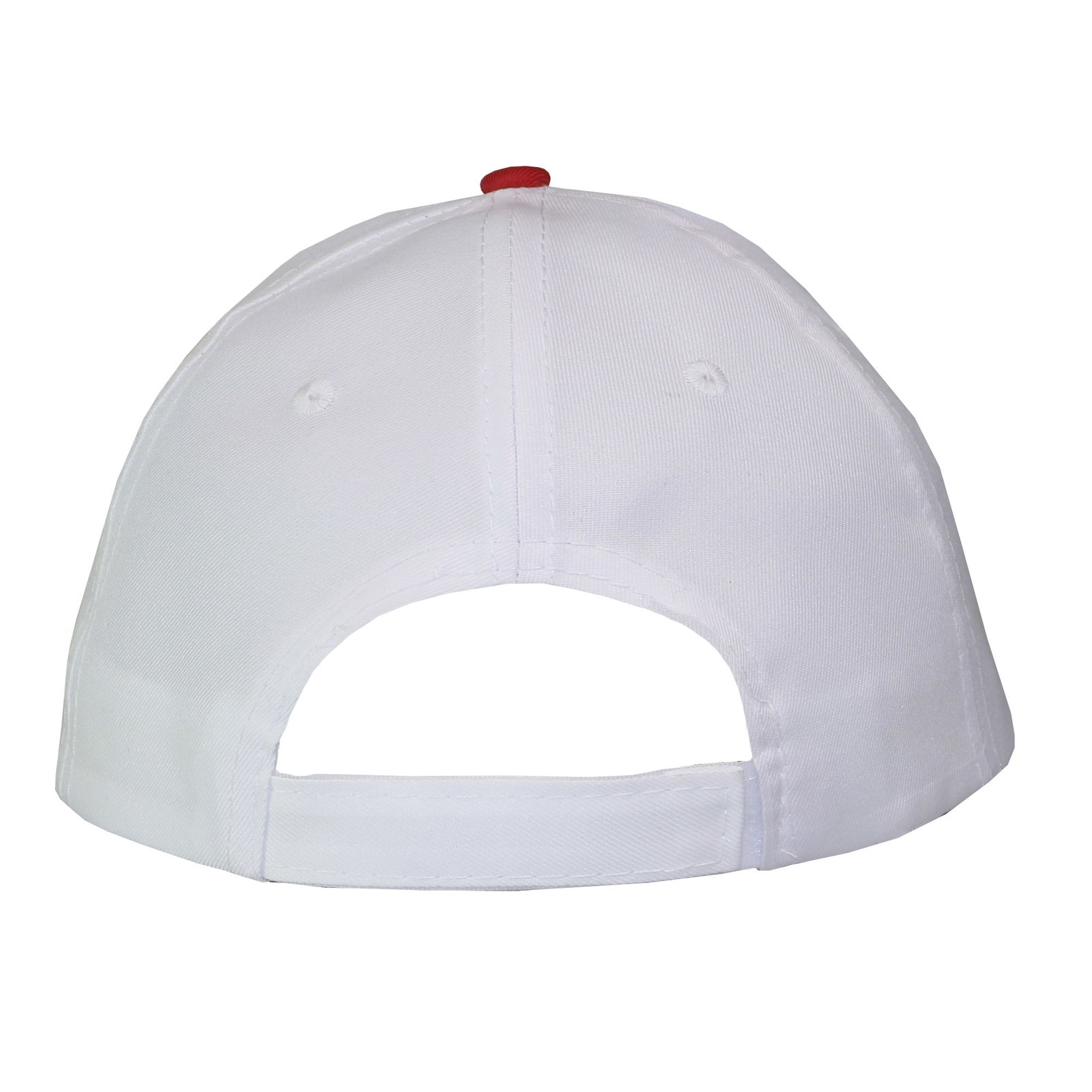 Gorra 5 gajos visera curva copa blanca visera roja