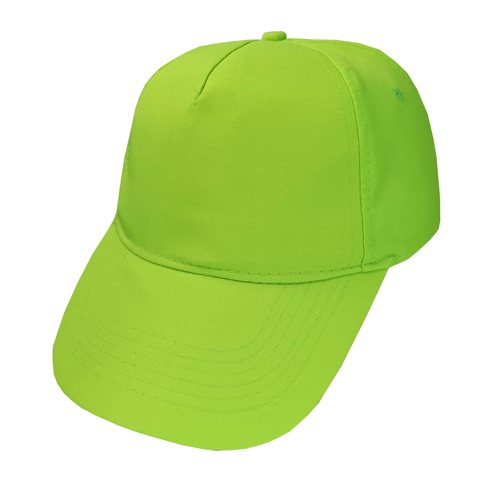 Gorra 5 gajos visera curva verde fluo