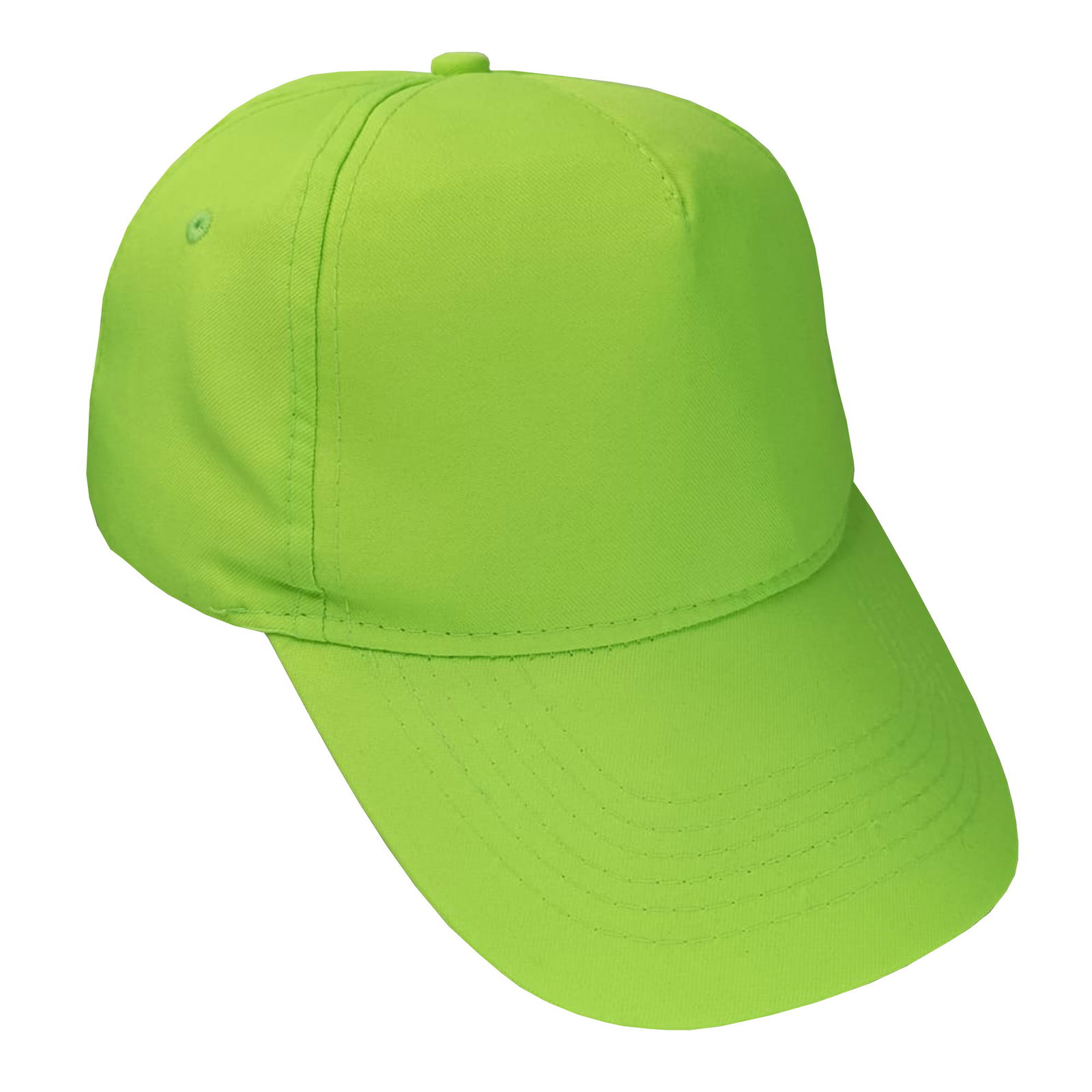 Gorra 5 gajos visera curva verde fluo