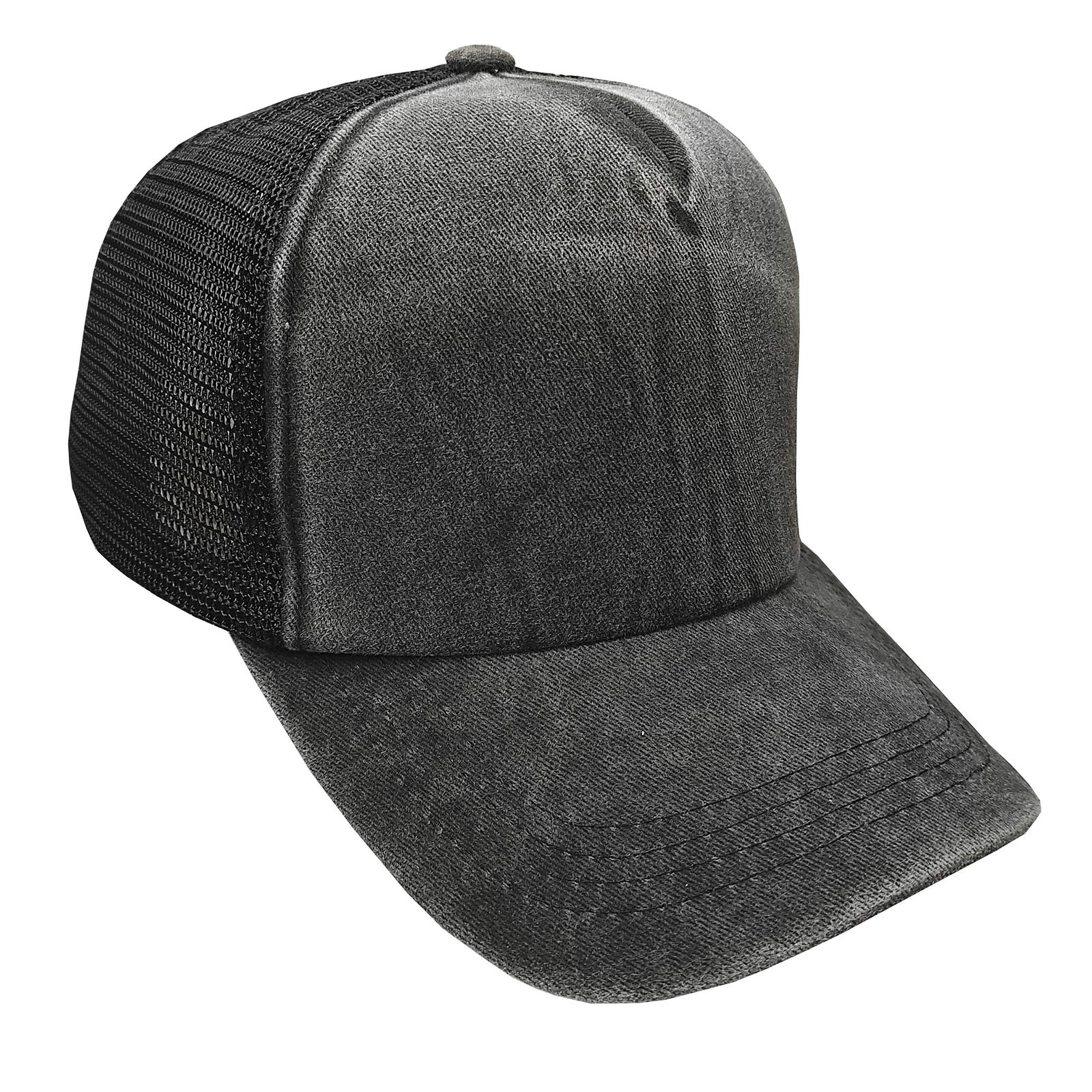 Gorra trucker de adulto pigmentada visera curva.