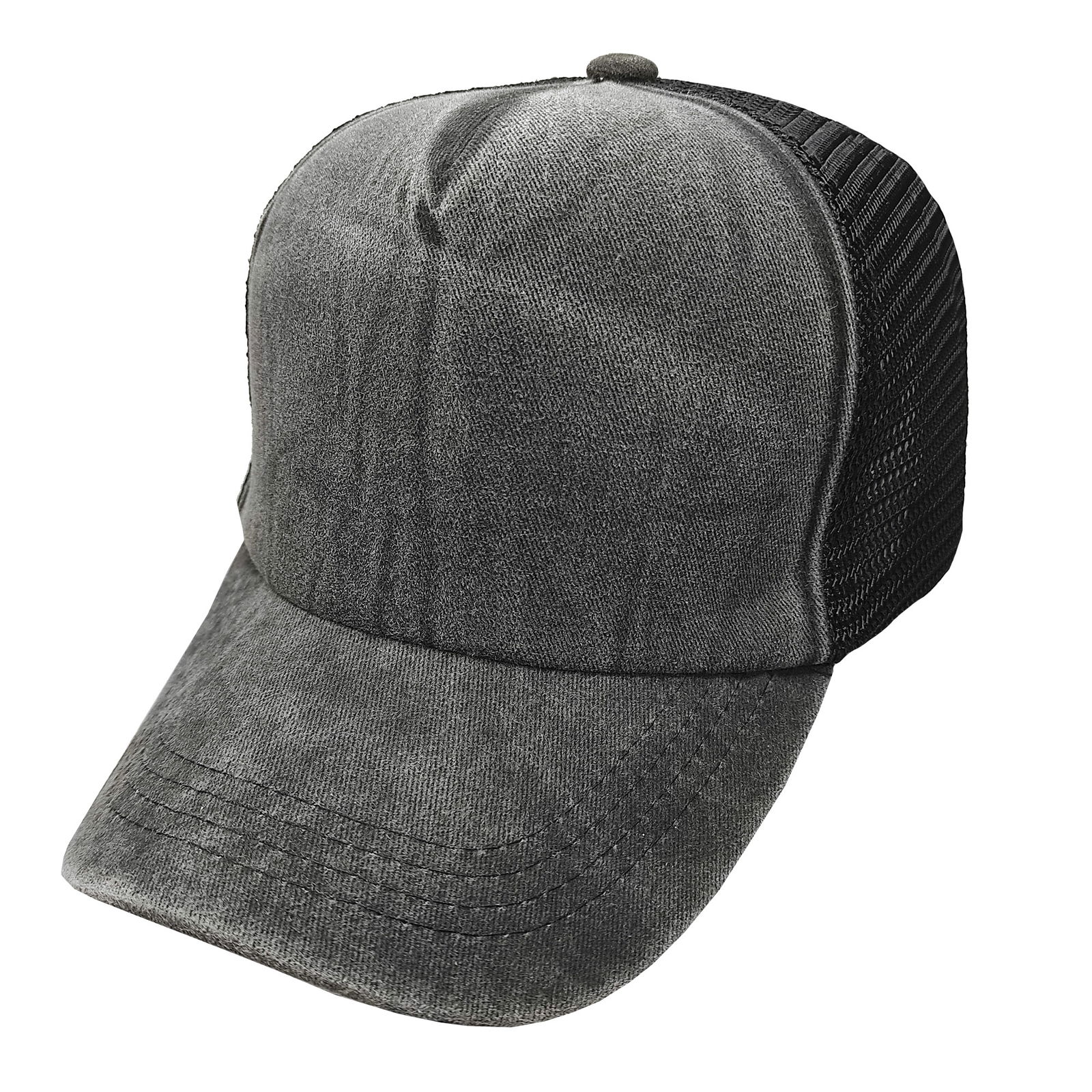 Gorra trucker de adulto pigmentada visera curva.