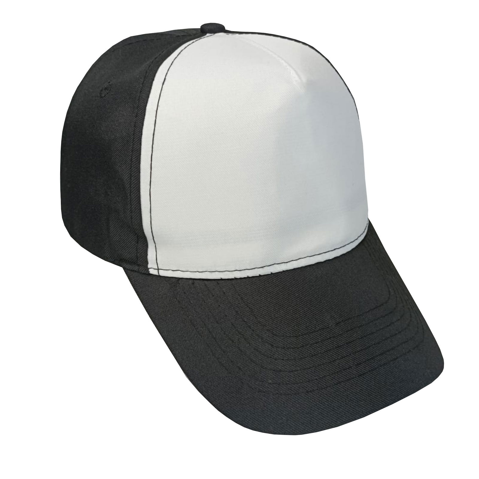 GORRA 5 GAJOS VISERA CURVA CON FRENTE BLANCO