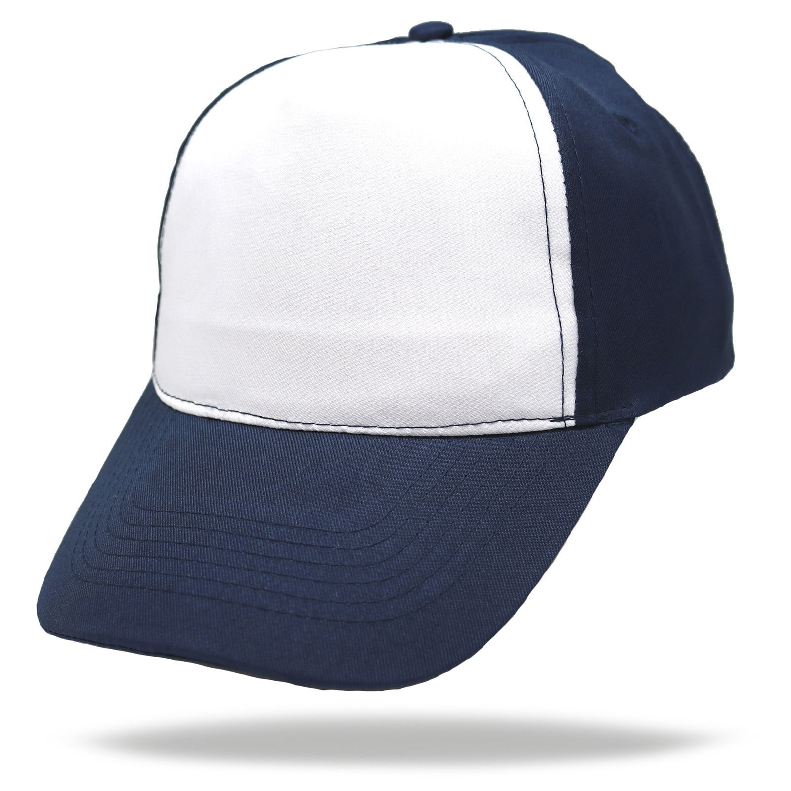 GORRA 5 GAJOS VISERA CURVA CON FRENTE BLANCO