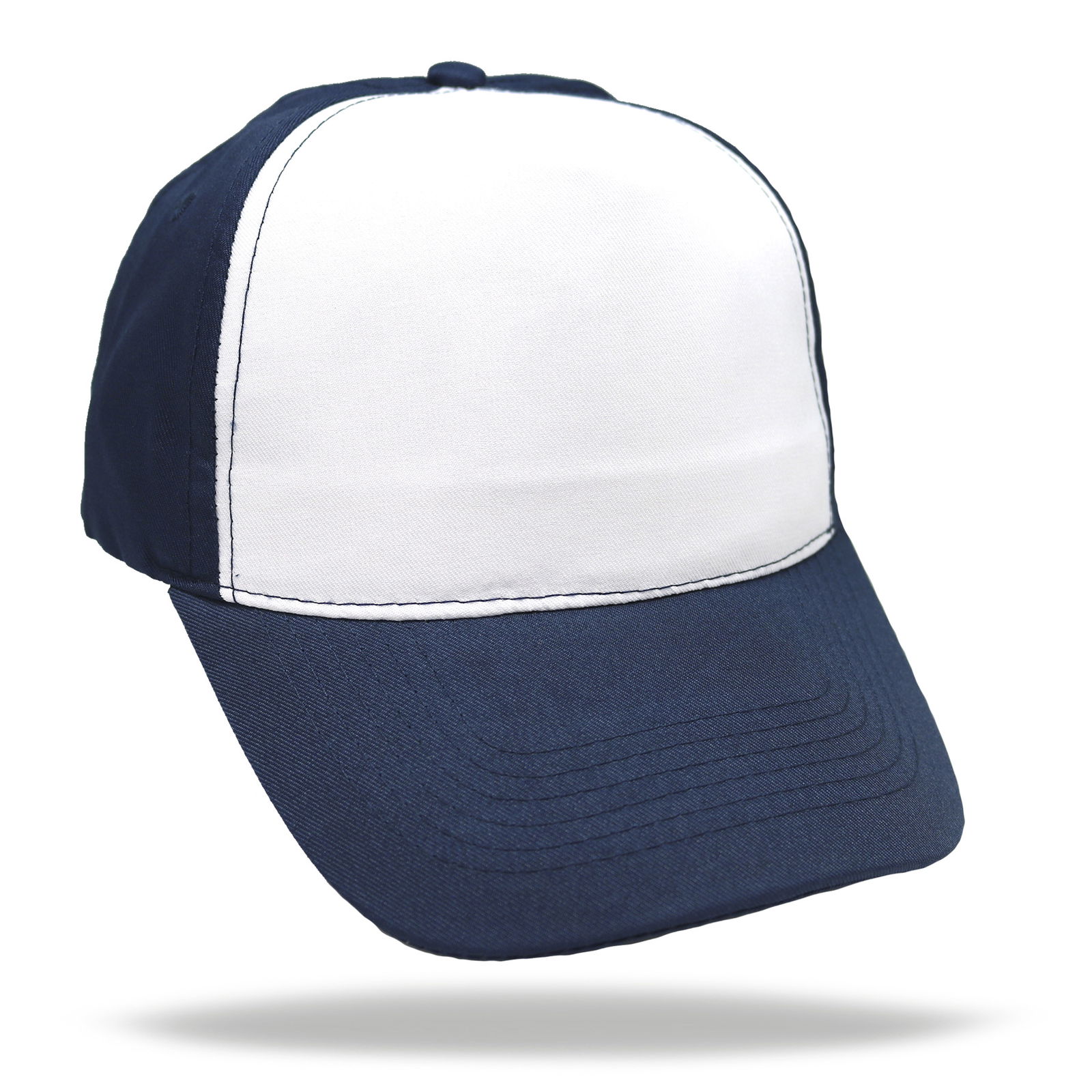 GORRA 5 GAJOS VISERA CURVA CON FRENTE BLANCO