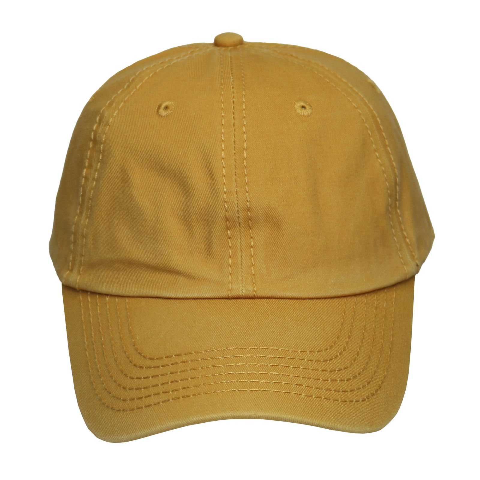 Gorra de adulto tipo polo pigmentado mostaza pigmentado. 