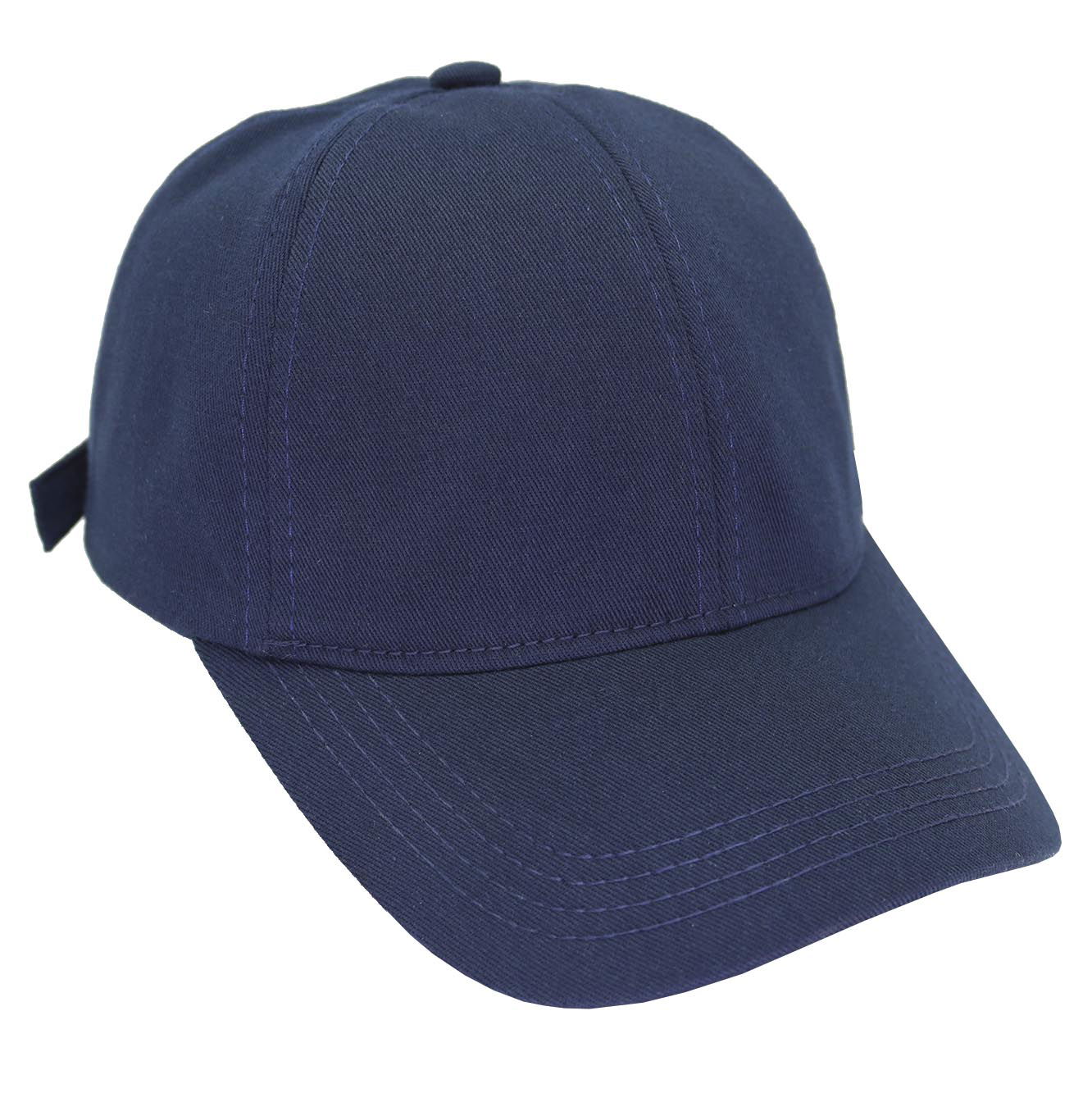 Gorra visera curva  6 gajos en algodón con ajuste de hebilla metálica.