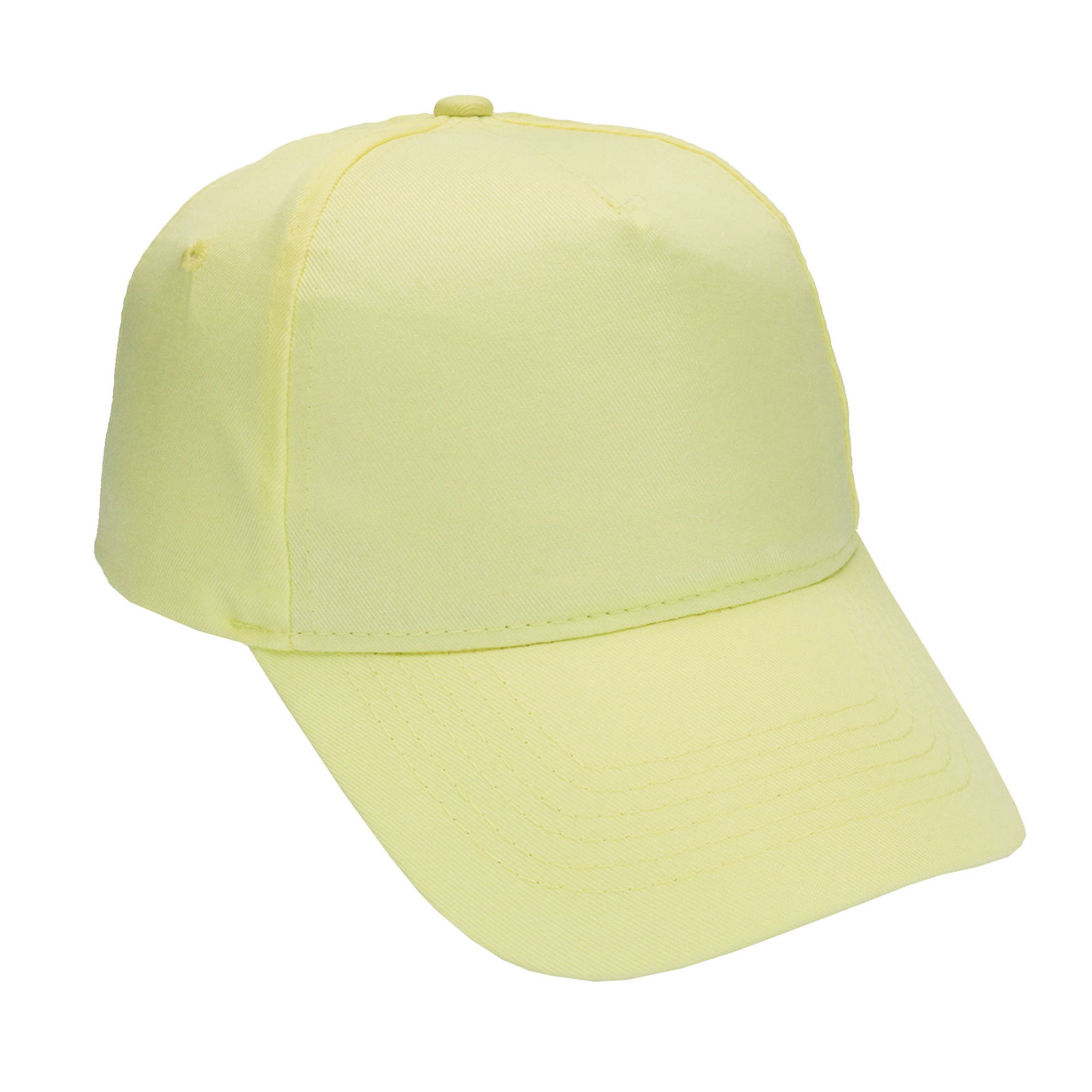 Gorra 5 gajos visera curva amarillo pastel