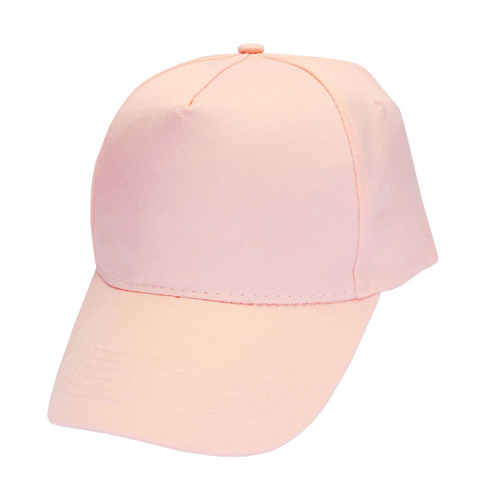 Gorra 5 gajos visera curva rosa pastel