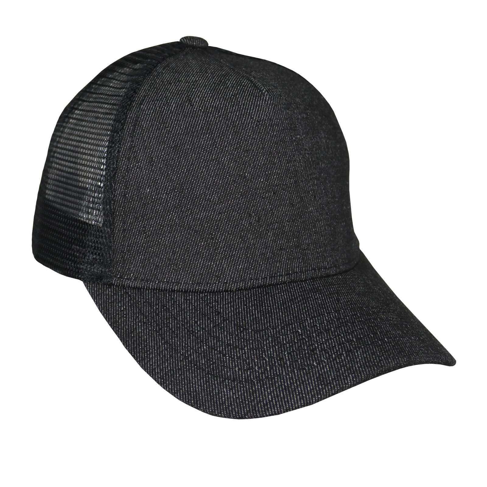 Gorra trucker de adulto en jean negro