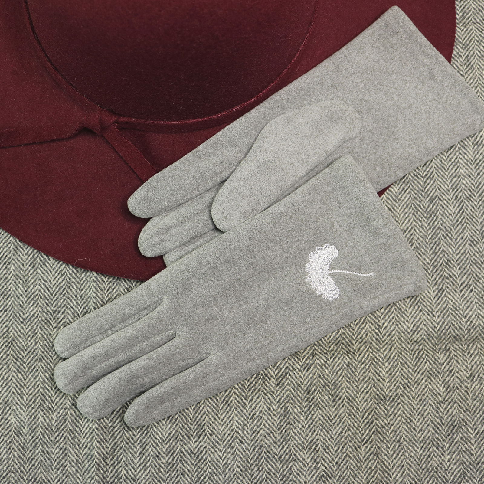 Guantes de jersey para dama gris