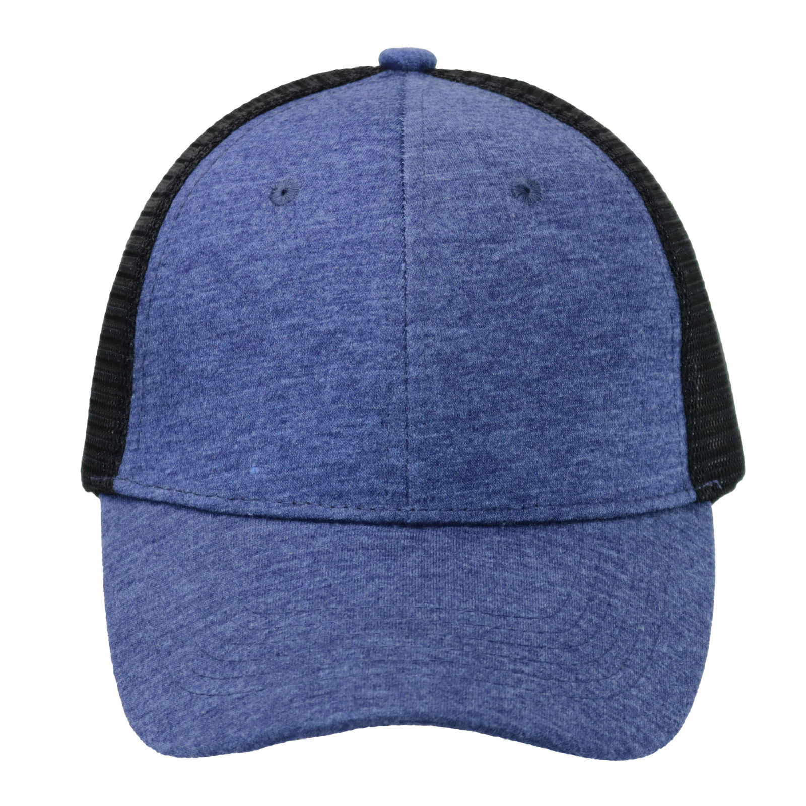 Gorra trucker visera curva 6 paneles azul.