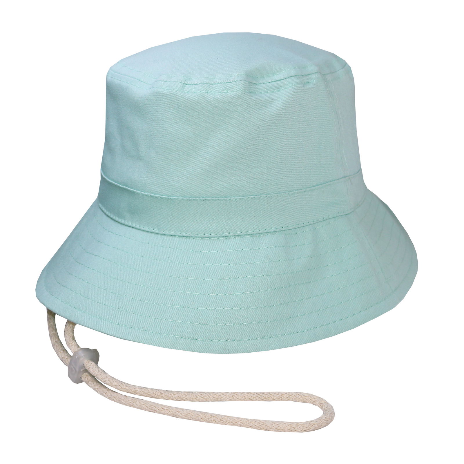 Bucket hat con cordón en gabardina agua.