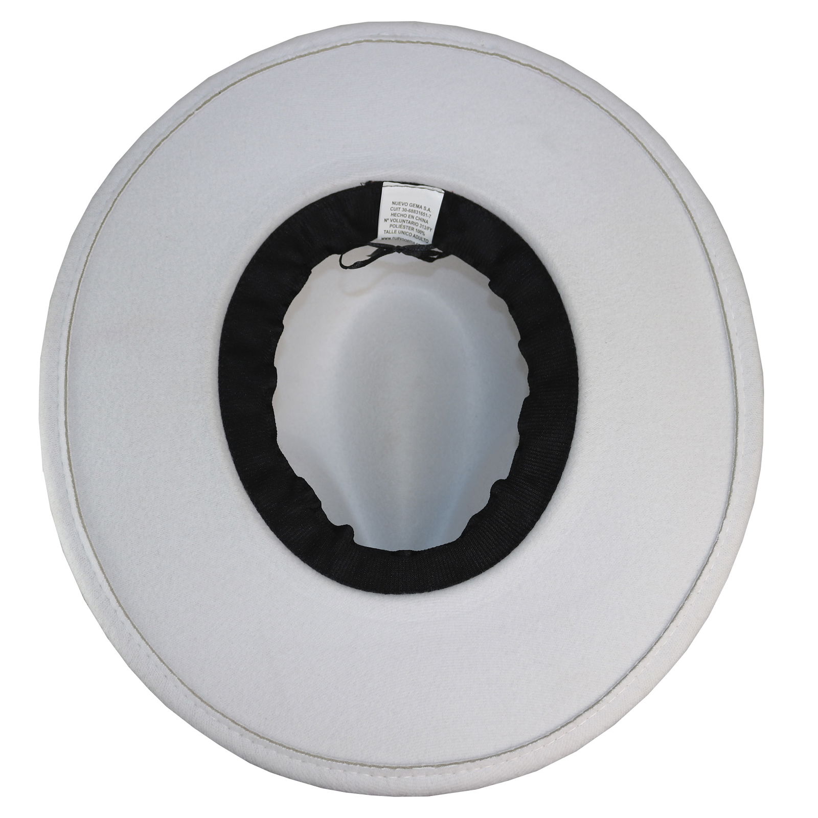 Sombrero de fieltro blanco para adulto.