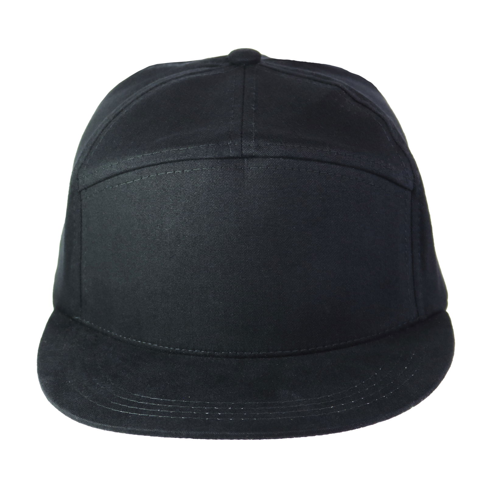 Gorra visera plana 7 paneles negro.