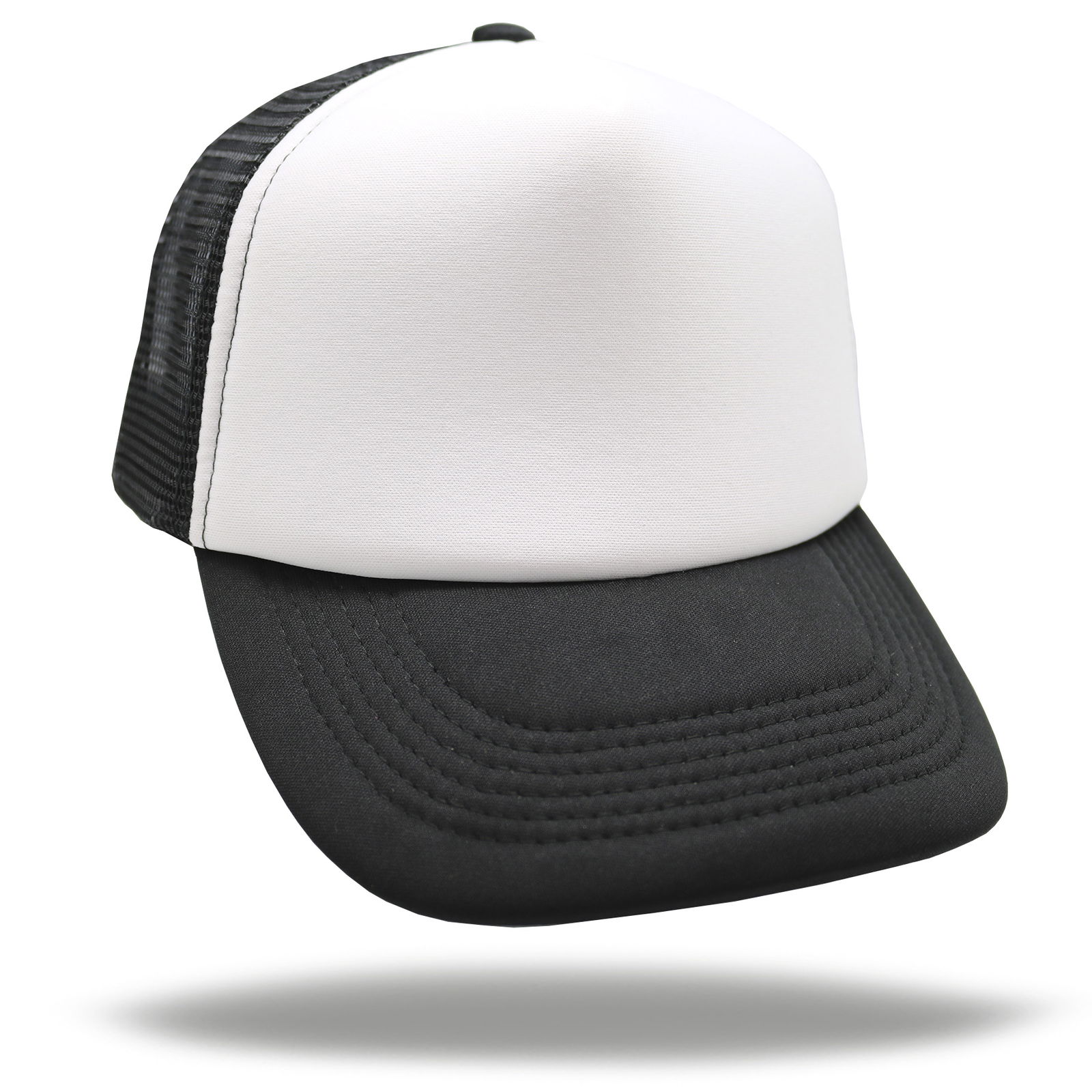 Gorra trucker visera curva frente blanco de adulto