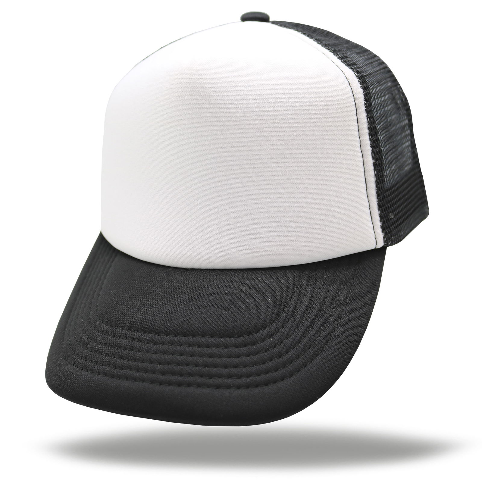 Gorra trucker visera curva frente blanco de adulto