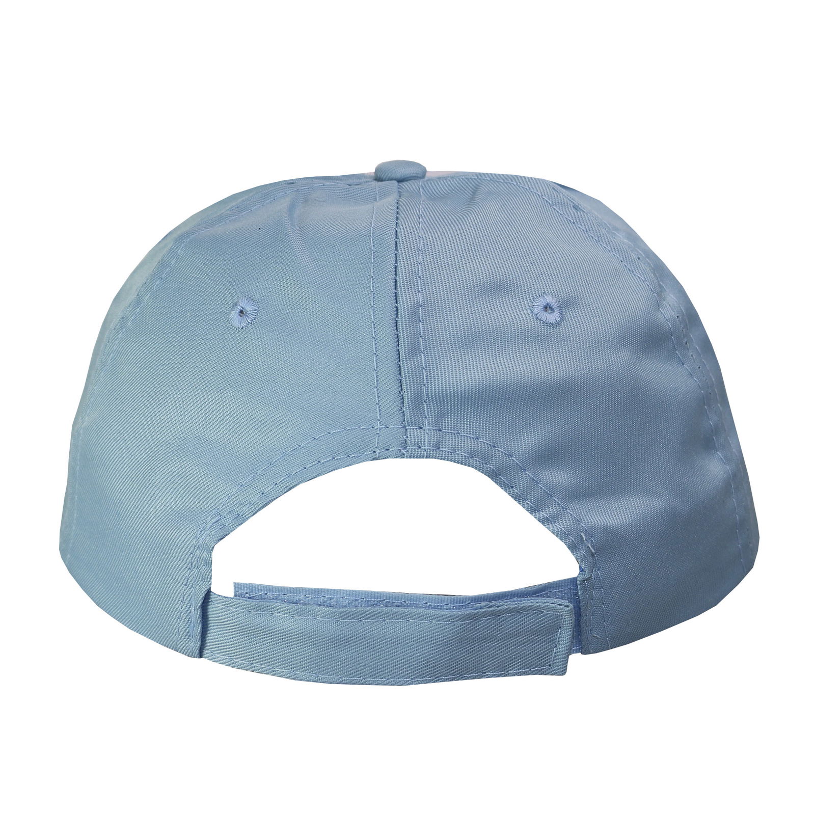 Gorra 5 gajos visera curva celeste con frente blanco