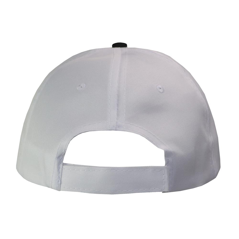 Gorra 5 gajos visera curva copa blanca visera negra