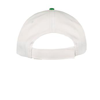 Gorra 5 gajos visera curva copa blanca visera verde