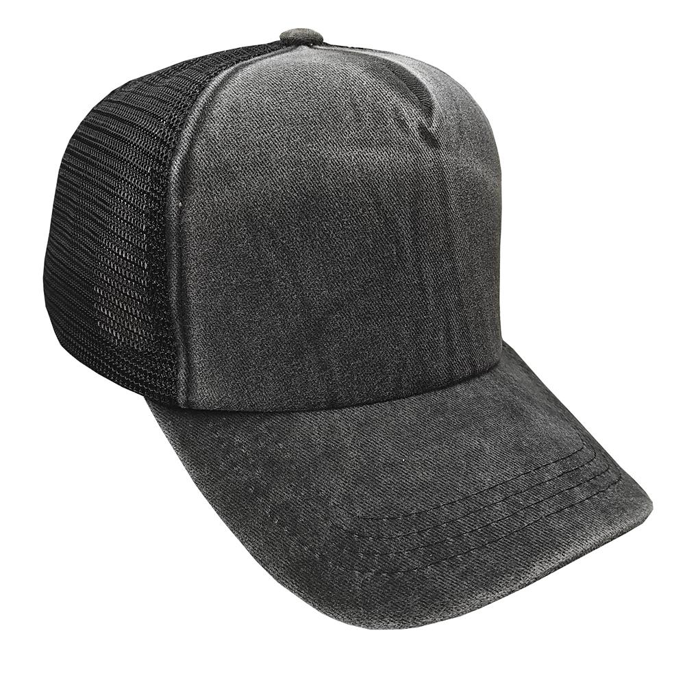 Gorra trucker de adulto pigmentada visera curva.