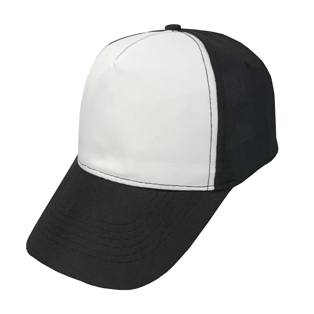 GORRA 5 GAJOS VISERA CURVA CON FRENTE BLANCO