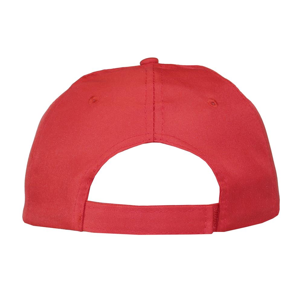 Gorra 5 gajos visera curva roja con frente blanco