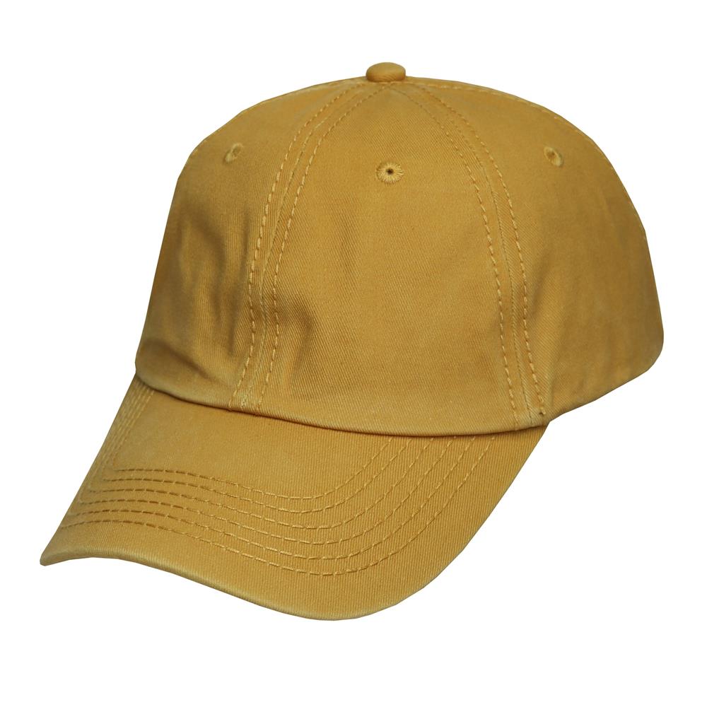 Gorra de adulto tipo polo pigmentado mostaza pigmentado. 