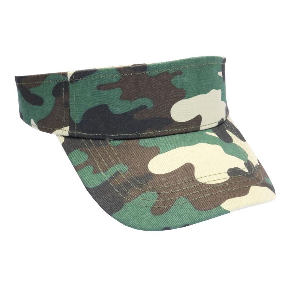 Visera de algodón camuflaje verde