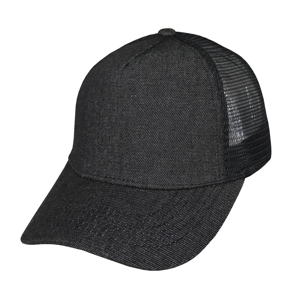 Gorra trucker de adulto en jean negro