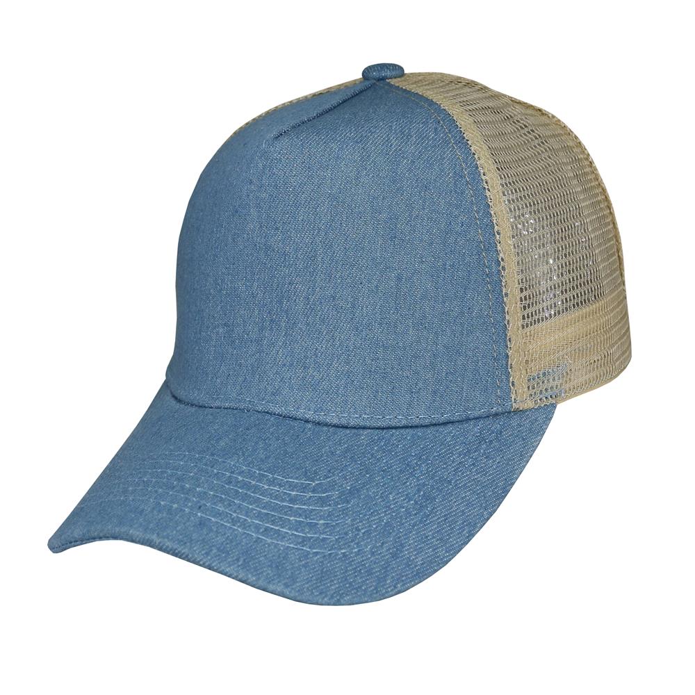 Gorra trucker de adulto en jean azul claro