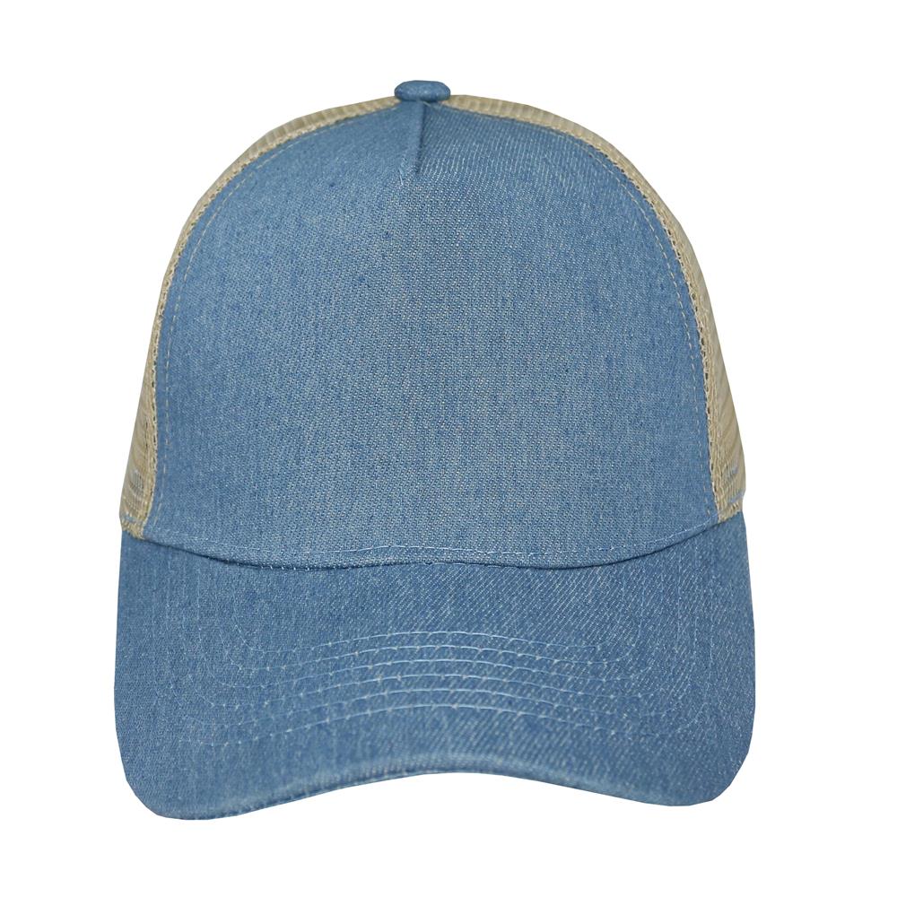 Gorra trucker de adulto en jean azul claro