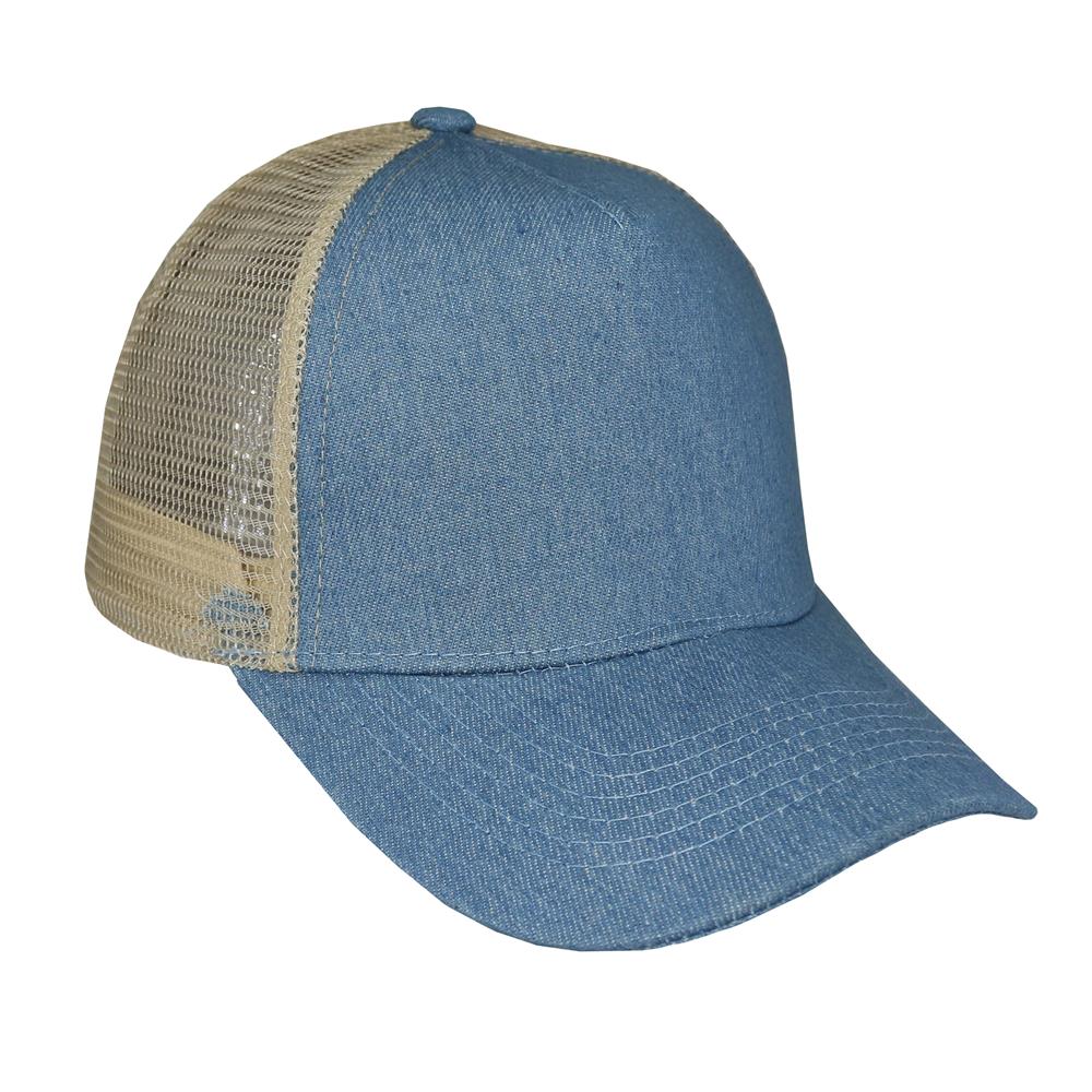 Gorra trucker de adulto en jean azul claro