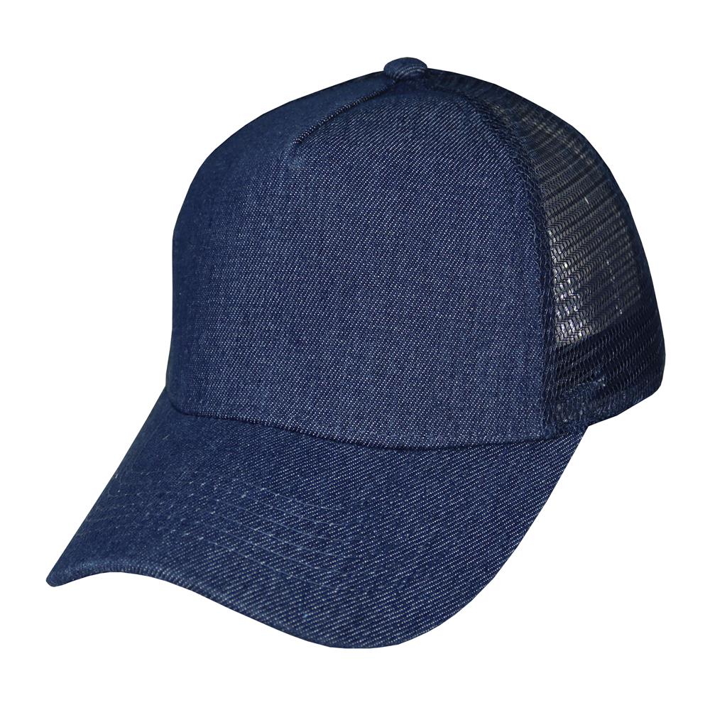 Gorra trucker de adulto en jean azul 