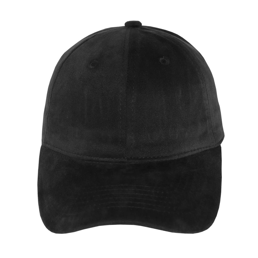 Gorra de adulto en algodón 6 gajos esmerilada negra