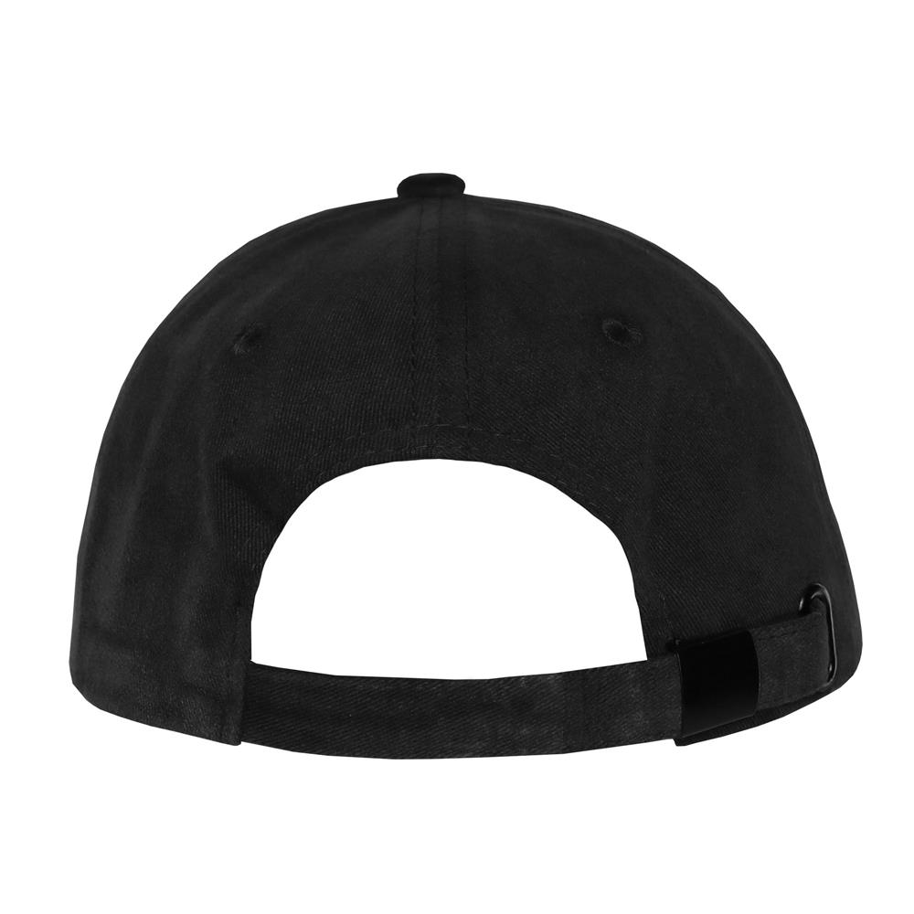 Gorra de adulto en algodón 6 gajos esmerilada negra