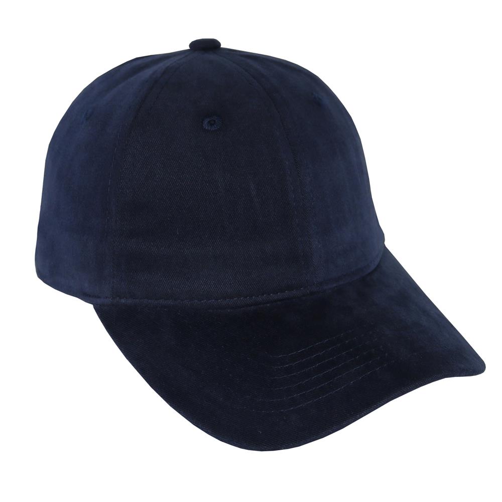 Gorra de adulto en algodón 6 gajos esmerilada azul marino