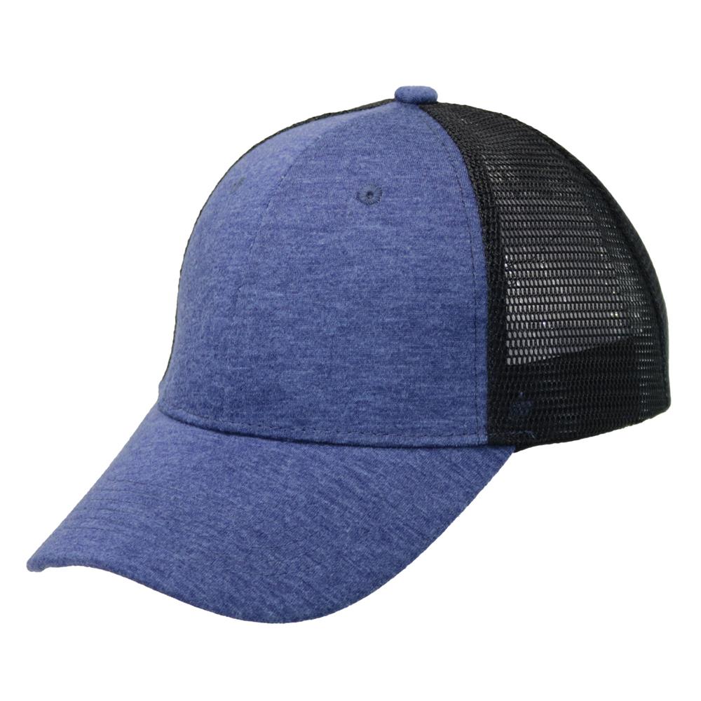 Gorra trucker visera curva 6 paneles azul.