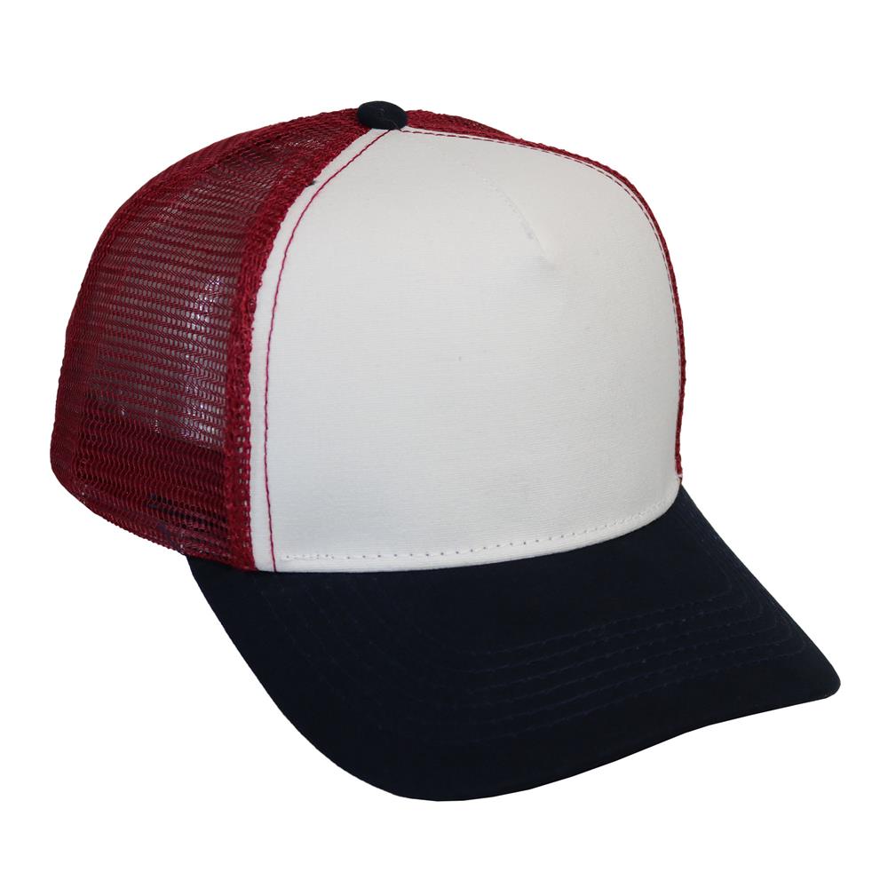 Trucker canva combinado en crudo bordo y marino